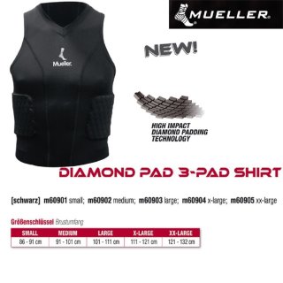 MUELLER Diamond Pad 3-Pad Shirt,  L / Inhalt 1 Stück