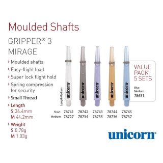 Unicorn Gripper 3 Mirage Shaft,  sh/blau / Inhalt 12 Stück