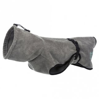 Hundebademantel 40 cm Poly-Baumwolle grau