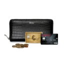 Geldbörse Croco Black, Brieftasche, Design, Hochwertig