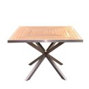 Designer Tischset Andalo Tisch + 4 Stühle Cantene Teakholz Edelstahl - Tischplatte: 100 x 100 cm