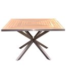 Designer Tischset Andalo Tisch + 4 Stühle Cantene Teakholz Edelstahl - Tischplatte: 120 x 120 cm