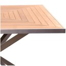 Designer Essgruppe Tisch Andalo + 4 Stapelstühle Endine Teakholz Edelstahl - Tischplatte: 120 x 120 cm