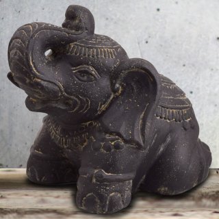 Steinfigur Asiatischer Elefant Tirune - Breite x Tiefe x Höhe: 30 x 16 x 25 cm