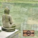 Basanit Statue Lesender Shaolin Mönch Rampur -...