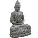Basanit Skulptur Buddha Nangloi mit Schale - Höhe x Tiefe x Breite: 152 x 73 x 98 cm