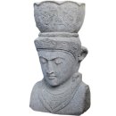 Basanit Büste Buddha Purnia - Höhe x Tiefe x Breite: 150 x 35 x 38 cm