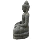 Basanit Steinfigur Buddha Rourkela mit Erdberührung - Höhe x Tiefe x Breite: 120 x 52 x 75 cm