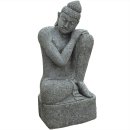 Garten Skulptur aus Naturstein Buddha Nandyal - Höhe x Tiefe x Breite: 150 x 70 x 80 cm