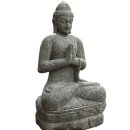 Garten Steinfigur Buddha Sambhal mit Anjali Geste - Höhe x Tiefe x Breite: 152 x 66 x 78