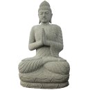 Basanit Steinfigur Buddha Eluru mit Geste der Demut -...