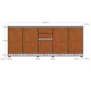 225 cm Sideboard Rivera mit Edelstahl wetterfest Outdoorküche - A-Ware/B-Ware: A-Ware