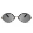 Sonnenbrille oval randlos Kat. 3 silber/grau