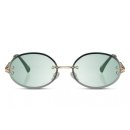 Sonnenbrille oval randlos Kat. 2 gold/grün