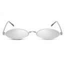 Sonnenbrille Damen oval randlos Kat. 3 silber/silber