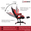 Herzberg Gaming- und Bürostuhl mit versenkbarer Fußstütze Red