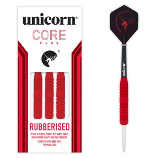 Unicorn Core Plus Rubberised Red Steel Darts, 1 Satz / 23 Gr.