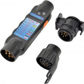 Plug-Tester Mit Zwei Adaptern 7/13-Pin 12 Volt Schwarz