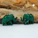 Ohrbrisur Ohrhänger Ohrringe 37x23mm goldfarben Elefant mini grün-marmoriert Kunststoffperle