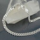 Armband 4mm Flachpanzerkette glänzend 2x diamantiert...