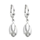Ohrbrisur Ohrhänger Ohrringe 30x8mm mit Zirkonia...