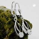 Ohrbrisur Ohrhänger Ohrringe 30x8mm mit Zirkonia...