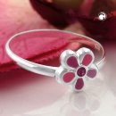 Ring Kinderring mit Blume pink Silber 925...