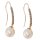 Ohrhaken Ohrringe 27x7mm Ohrringe mit Süßwasserzuchtperle und Zirkonias 9Kt GOLD