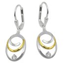 Ohrbrisur Ohrhänger Ohrringe 32x11mm oval bicolor...