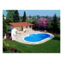 Ovalbecken TAHITI 530 x 320 x 120 cm | Innenhülle 0,8 mm Blau | EASY CHANGE Handlauf Blau