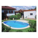 Ovalbecken TAHITI 800 x 400 x 150 cm | Innenhülle 0,8 mm Blau | EASY CHANGE Handlauf Blau