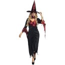 Böse Hexe Kostüm Damen schwarz/rot Größe 40/42 (M)