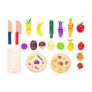 Spielzeug-Schnitzset Holz Obst und Gemüse