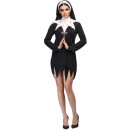 Blutige Nonne Kostüm Damen schwarz/weiß Größe 40/42 (M)