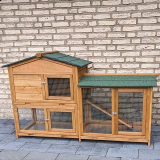 Kaninchenstall Kleintier Terasse Balkon mit 3 Schubladen Klopfer-Plus von NOSOJO