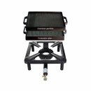 Hockerkocher-Set (klein) mit Gusseisengrillplatte 38 x 38...