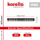 Steeldart Karella HiPower schwarz, 90% Tungsten, 22g oder 24g